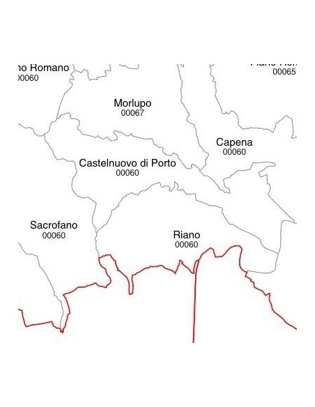 Mappa dei comuni e CAP del Lazio - PANNELLO 100 x 100 cm
