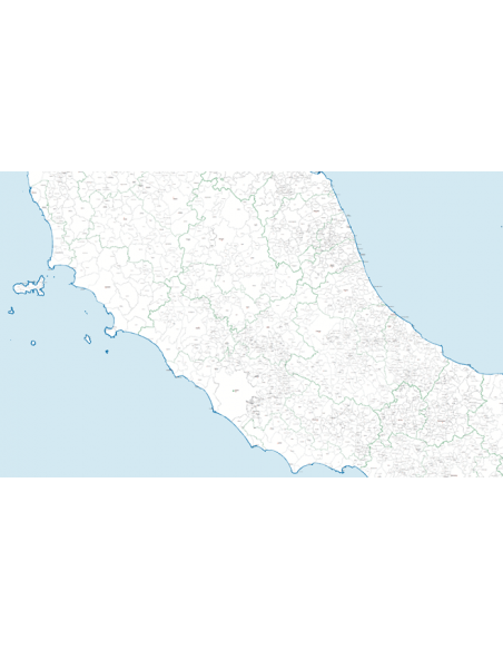 Mappa dei Comuni del Sud Italia - PANNELLO 200x270 cm