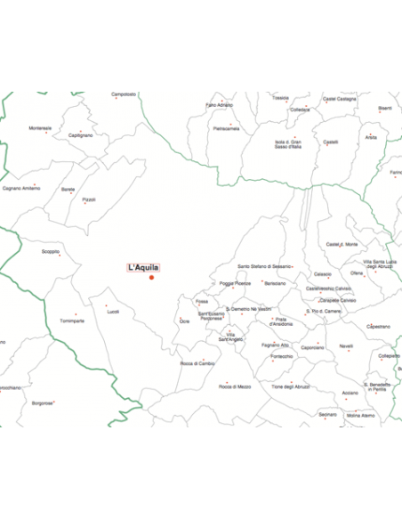 Mappa dei Comuni del Sud Italia - PANNELLO 200x270 cm