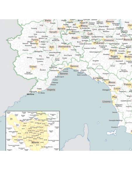 Mappa dell'Italia Amministrativa - PANNELLO 120x150