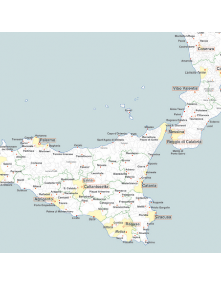 Mappa dell'Italia Amministrativa - PANNELLO 120x150