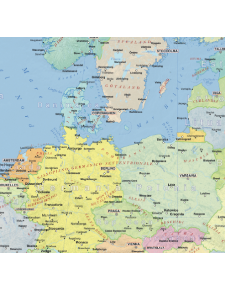 Mappa dell'Europa Fisica - PANNELLO 120x160 cm