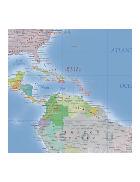 Mappa del Mondo (Hypsometric) - PANNELLO 200 x 100 cm