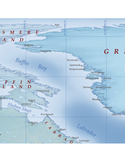 Mappa del Mondo (Hypsometric) - PANNELLO 200 x...