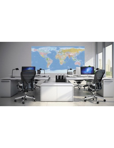 Mappa del Mondo (Hypsometric) - PANNELLO 200 x 100 cm