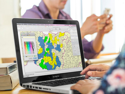 mappa dei comuni modificata con PowerPoint
